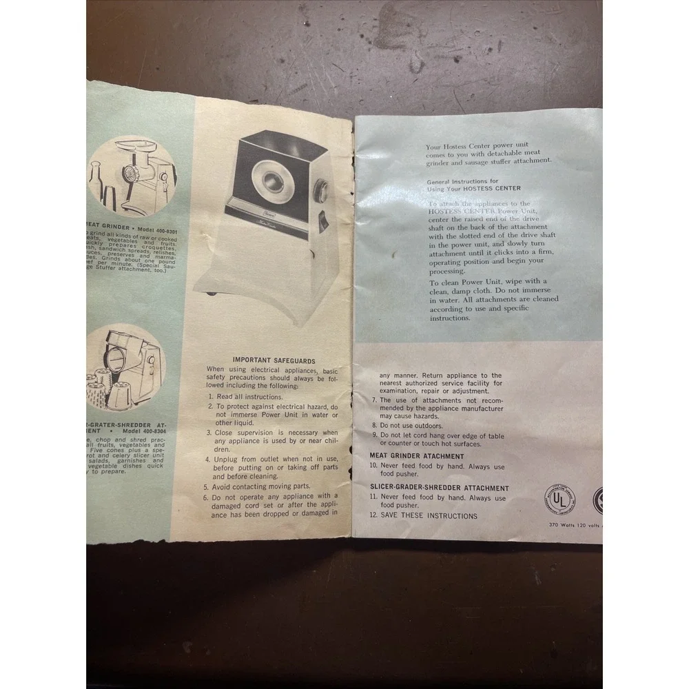 Sears Hostess Center instructions and tested recipes booklet - vintage‎ 1960s